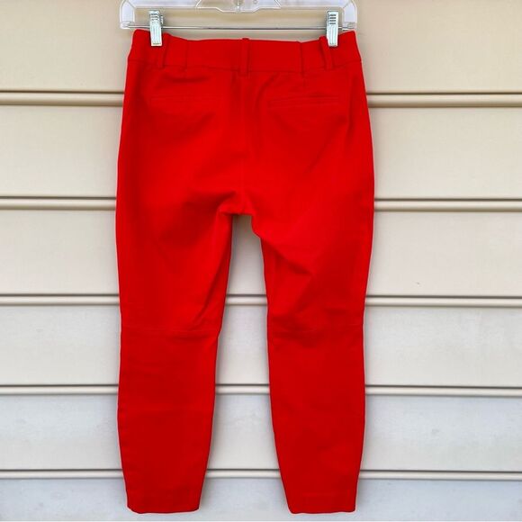 J Crew Minni Crop Pant Bright Red Size 0 - Picture 4 of 9
